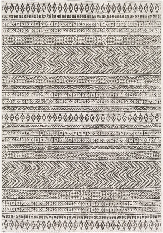 Eagean Gray Outdoor 2'7" x 10' Machine Woven Rug