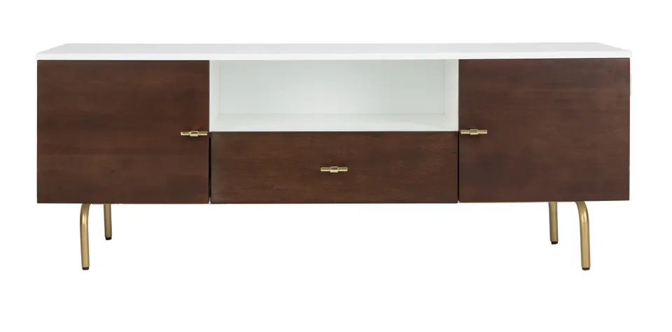 Genevieve Media Stand - Walnut / White