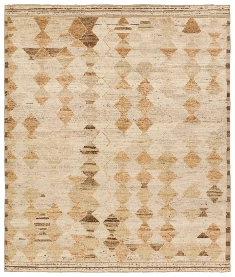 Sirsa ZRA03 Handknotted Bohemian Tan and Yellow Area Rug (8'x10')