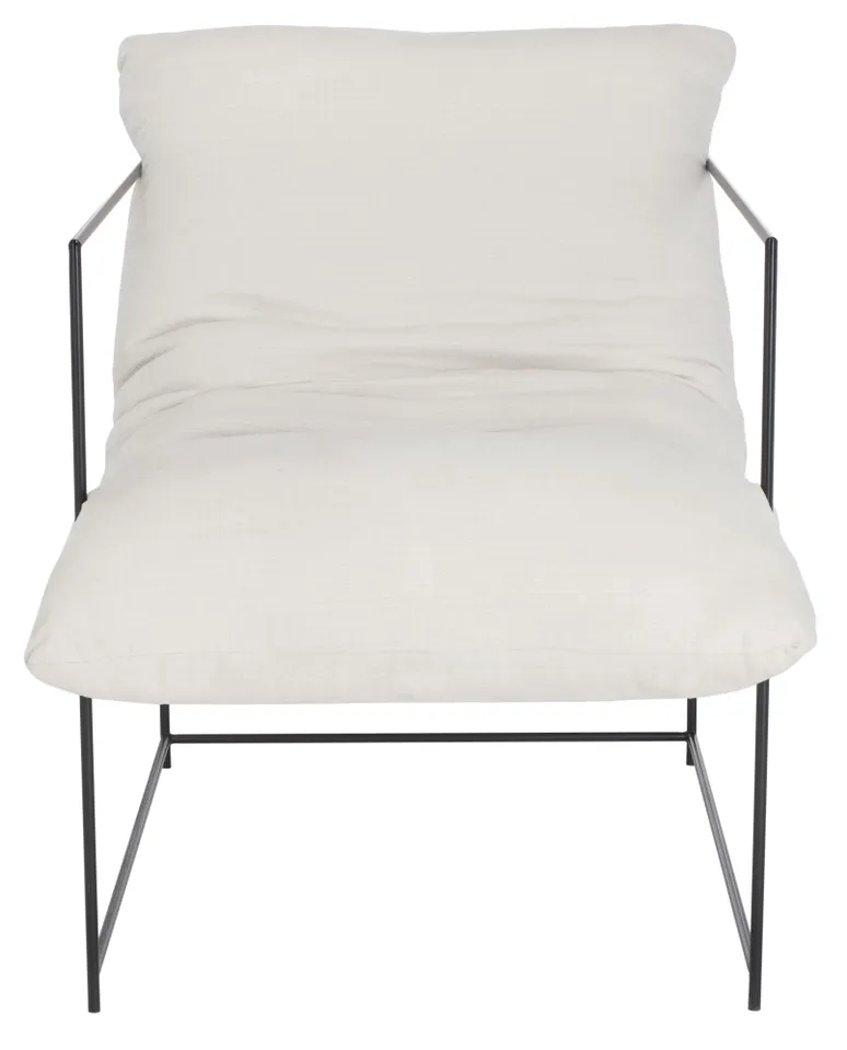 Portland Pillow Top Accent Chair - Ivory/Black