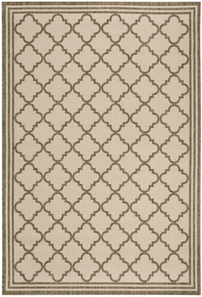 Arlo Home Indoor/Outdoor Woven Area Rug, LND121C, Cream/Beige,  5' 1" X 7' 6"