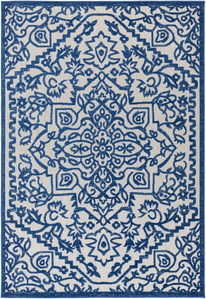 Big Sur Blue Outdoor 2' x 3' Machine Woven Rug