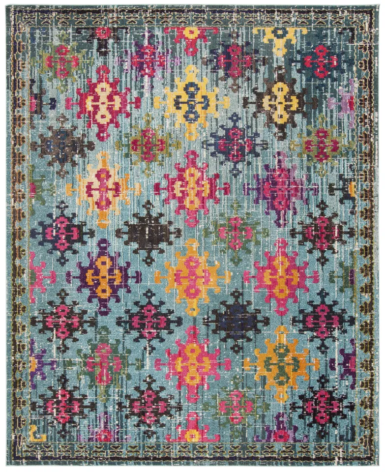 Arlo Home Woven Area Rug, MNC244N, Blue/Multi,  8' X 10'
