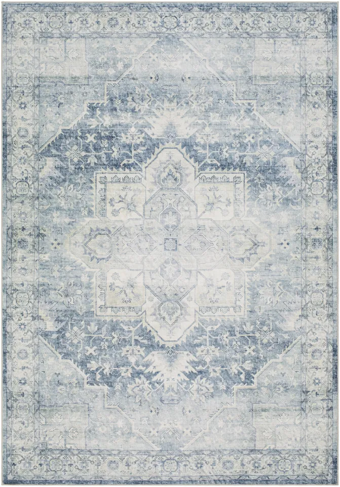 Lavable Gray Indoor 2' x 2'11" Machine Woven Rug