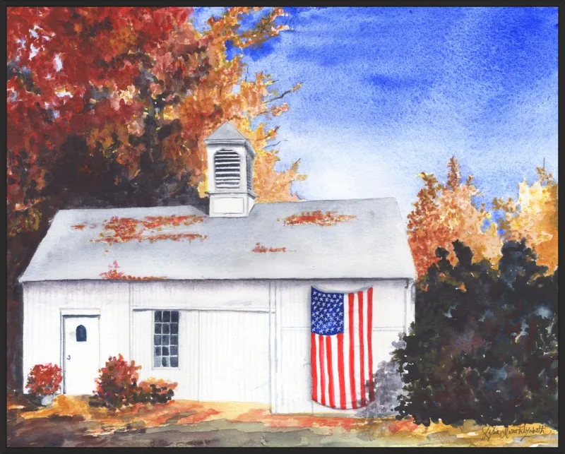 The Ross Barn in Fall by Lydia Marie Elizabeth for Artfully Walls