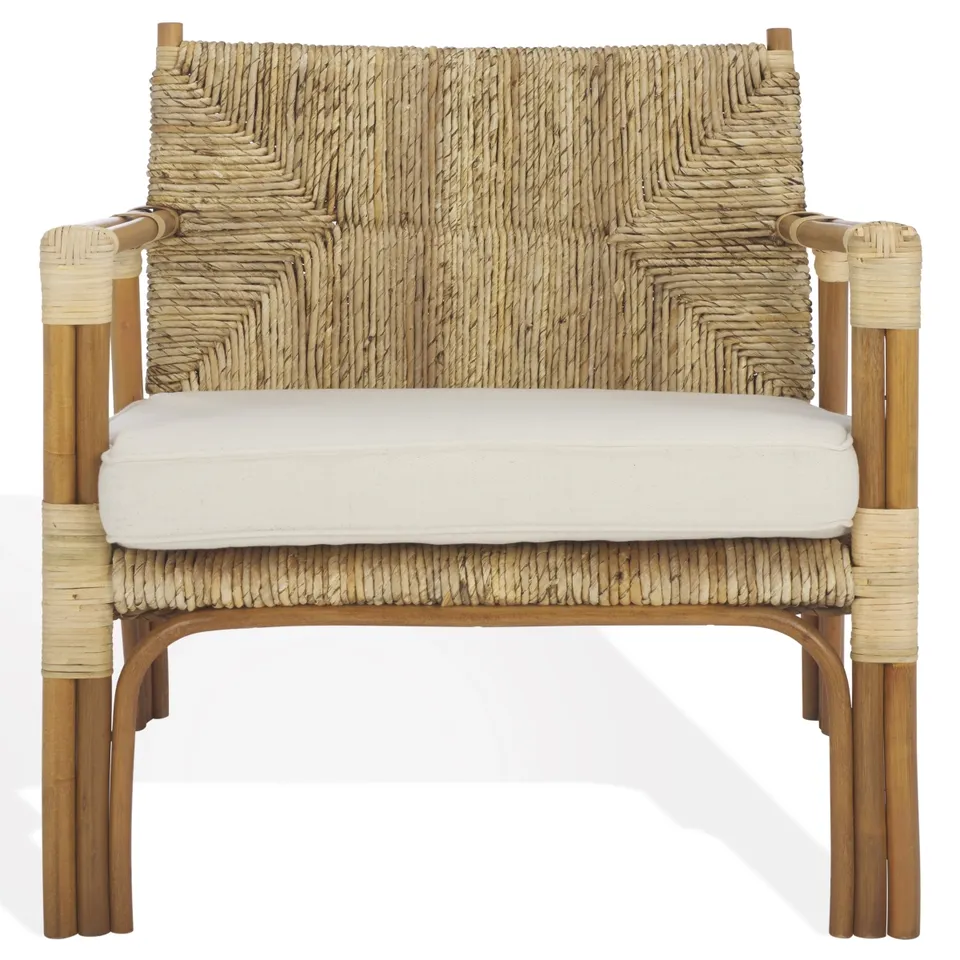 Elexa Banana Weaving Accent Chair - Natural / White