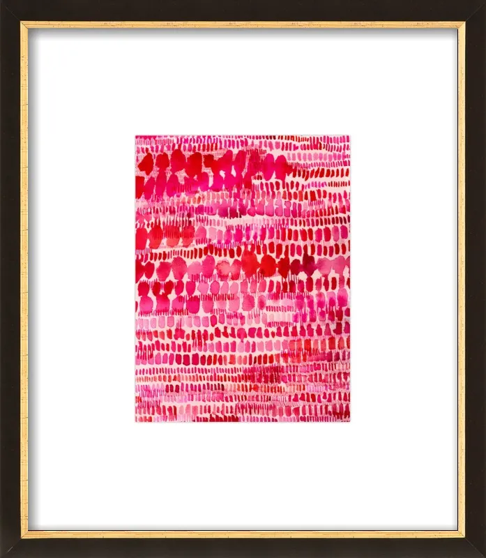 Pink and Red Watercolor Patterns Wall Art  by Paula Mills for Artfully Walls