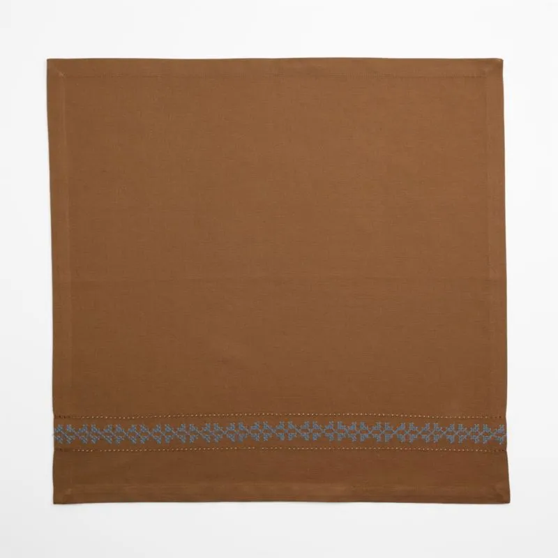 Brown Cross Stitch Napkin, Set of 4