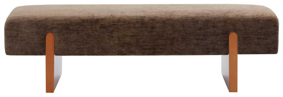Kandiss Linen Bench - Brown