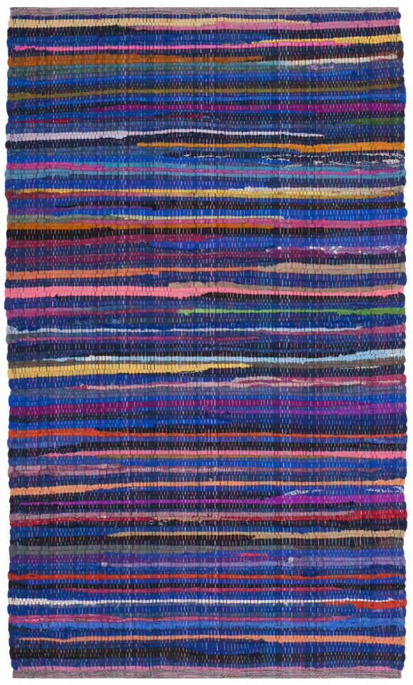 Arlo Home Hand Woven Area Rug, RAR240B, Blue/Multi,  2' X 3'