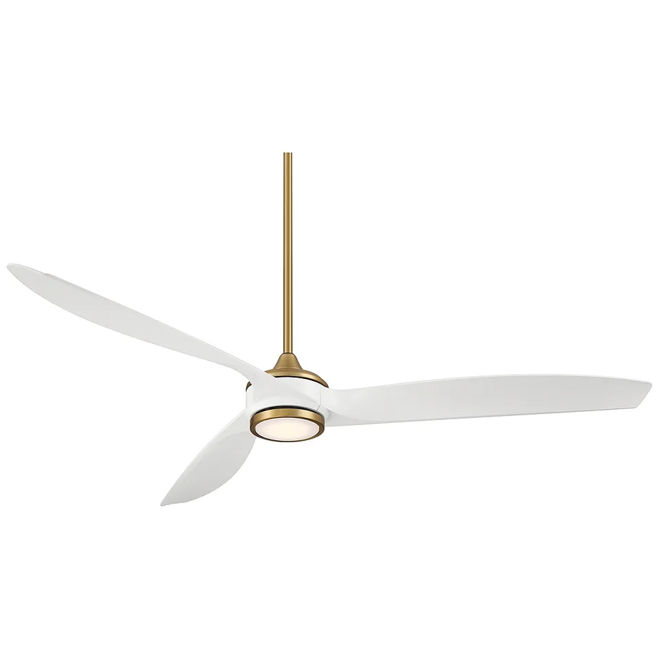 60" Casa Vieja La Jolla Surf Soft Brass LED Ceiling Fan with Remote