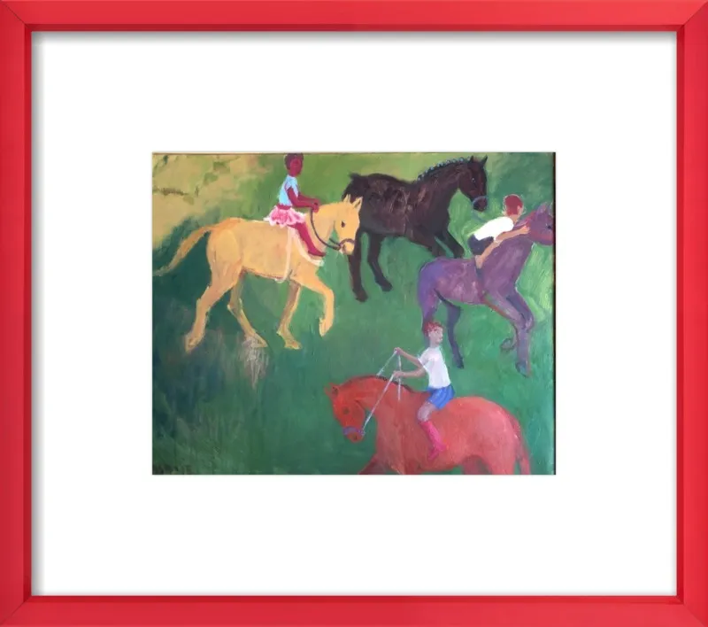 Four Horses, Three Riders by Megan Williamson for Artfully Walls
