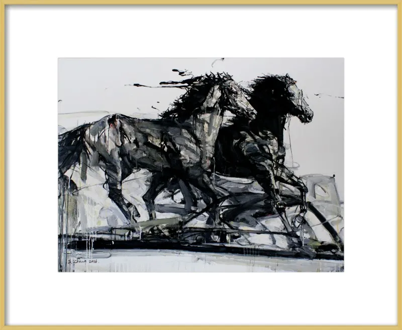 Black Stallions by Shao Y. Zhang for Artfully Walls