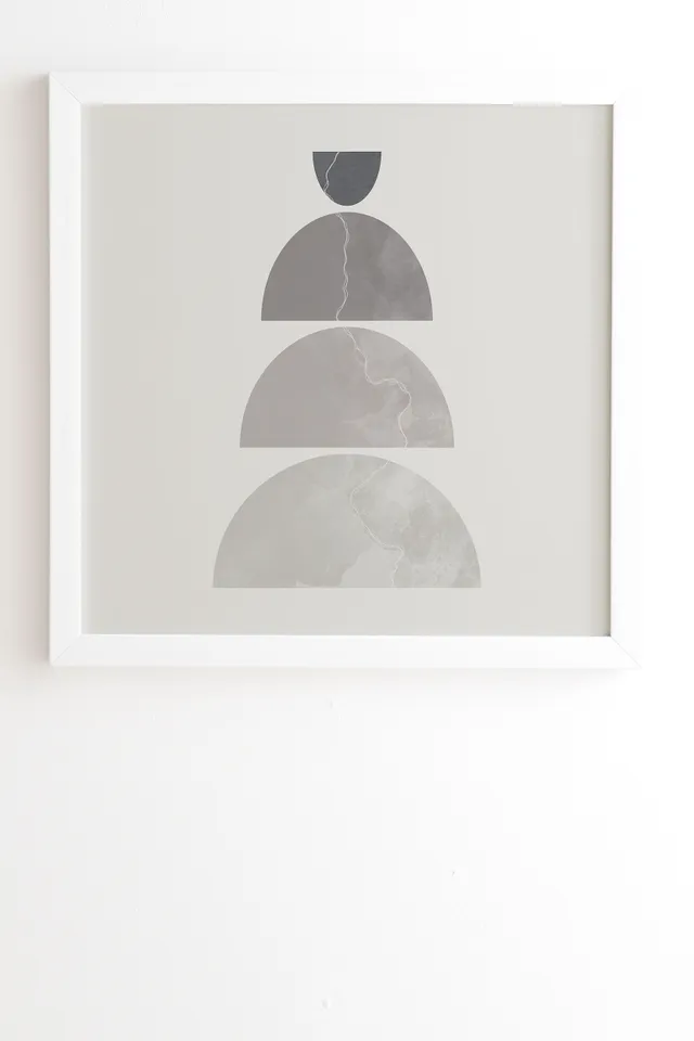 Monochrome Balance 1 by Alisa Galitsyna - Framed Wall Art Basic White 12" x 12"