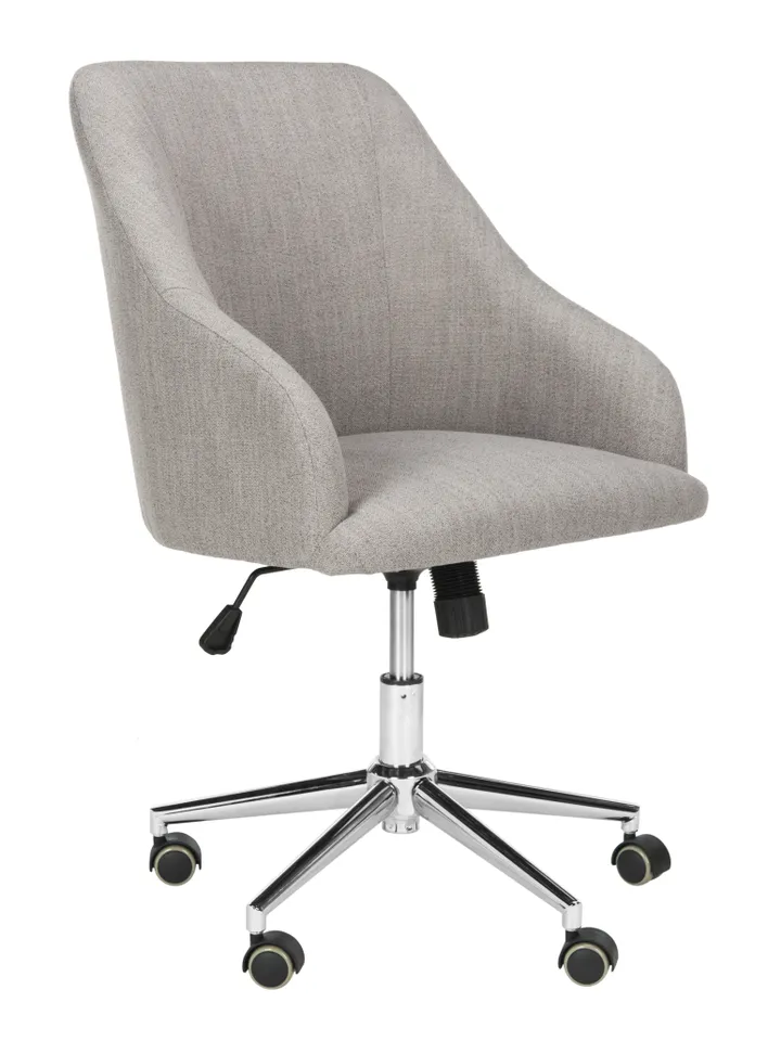 Adrienne Linen Chrome Leg Swivel Office Chair - Gray/Chrome