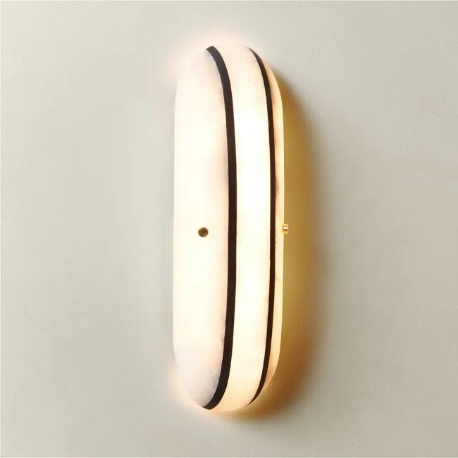 Benedicte White and Black Stripe Marble Wall Sconce by goop