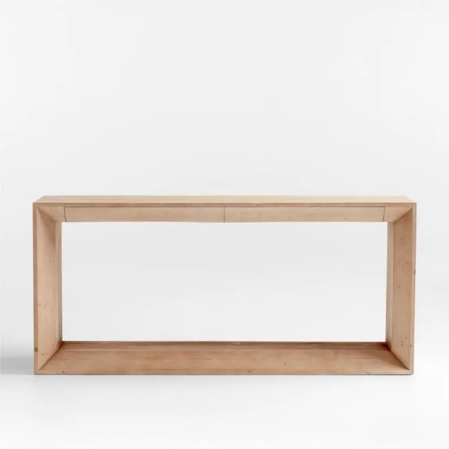 Vernon Natural Pine Wood 72" Storage Console Table