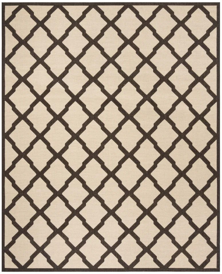 Arlo Home Indoor/Outdoor Woven Area Rug, LND122U, Cream/Brown,  8' X 10'