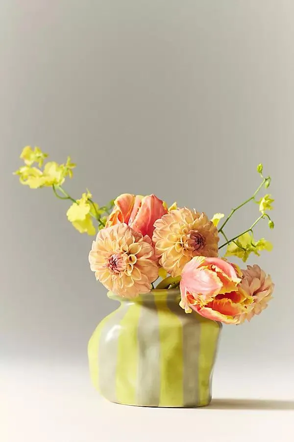 Maya Eline Leroy Striped Ceramic Vase