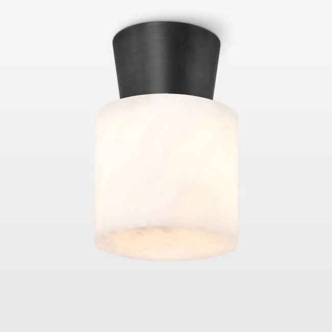 Hazel Oil Rubbed Bronze and Alabaster Flush Mount