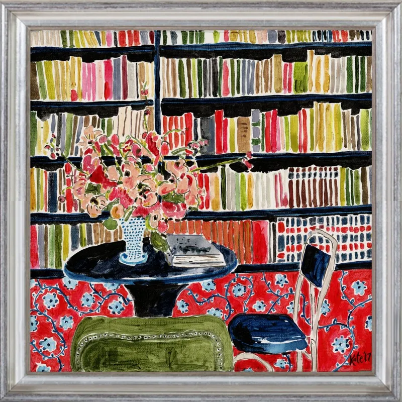 Books with Flowers by Kate Lewis for Artfully Walls