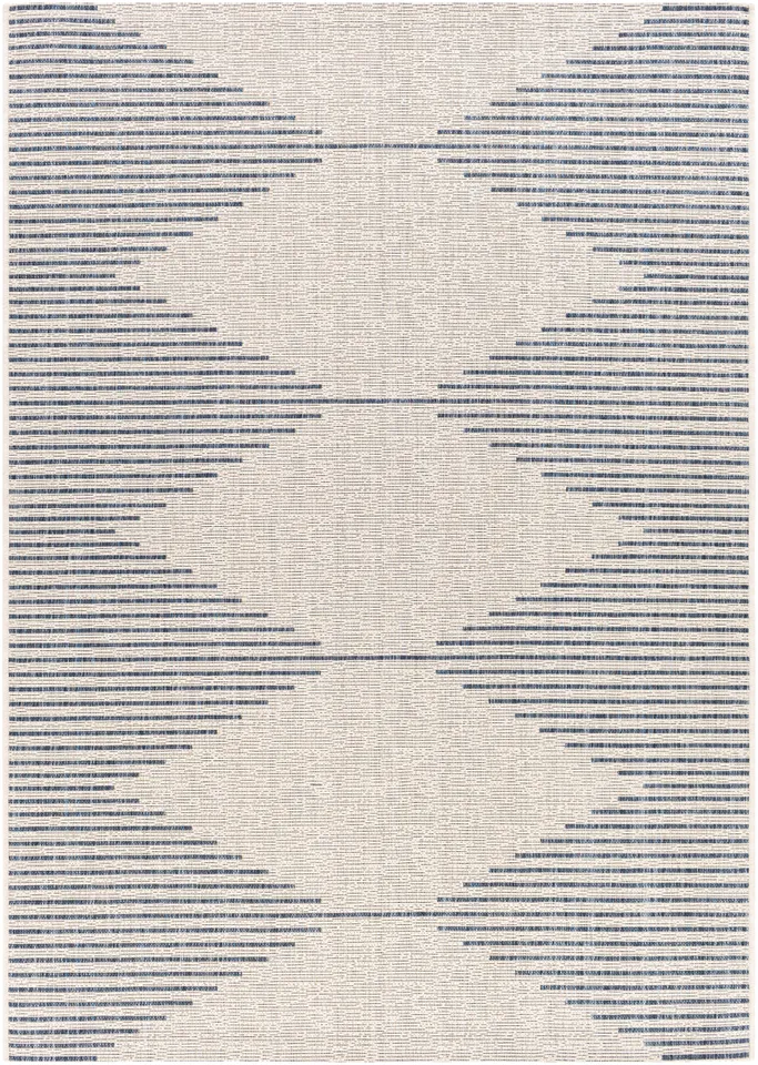 Eagean Gray Outdoor 2'7" x 10' Machine Woven Rug