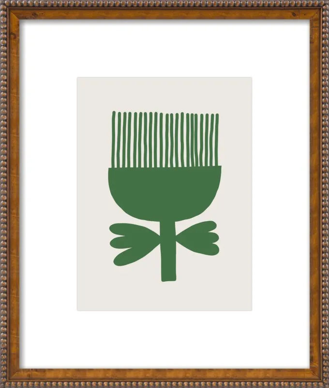 Green flower by Jessica Nielsen for Artfully Walls