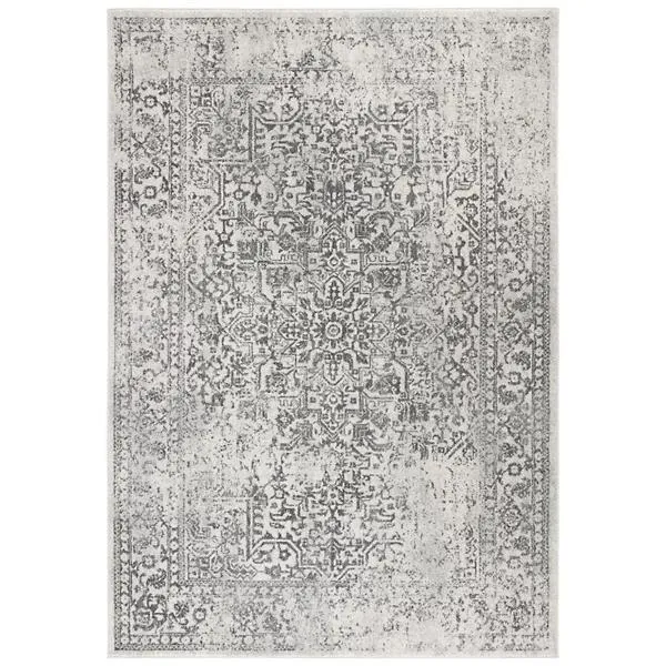 Evermere Distressed Medallion Navy Area Rug