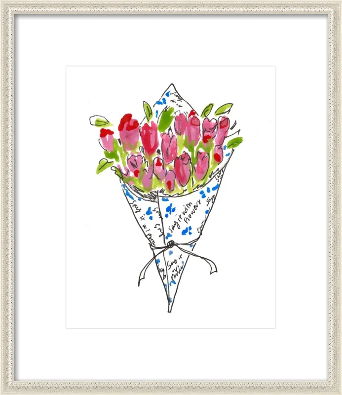 Bodega Flowers in Blue and Pink by Larsen McDowell for Artfully Walls