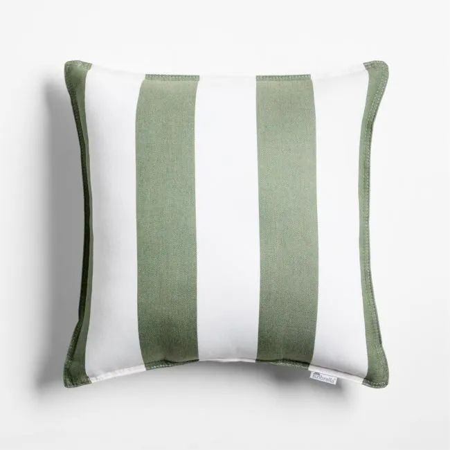 Sunbrella ® 20"x20" Cabana Fern Green Stripe Outdoor Throw Pillow