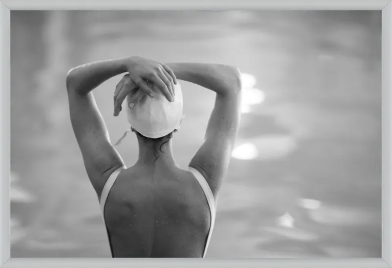 Woman Swimmer in a White Cap by Lucy Snowe for Artfully Walls