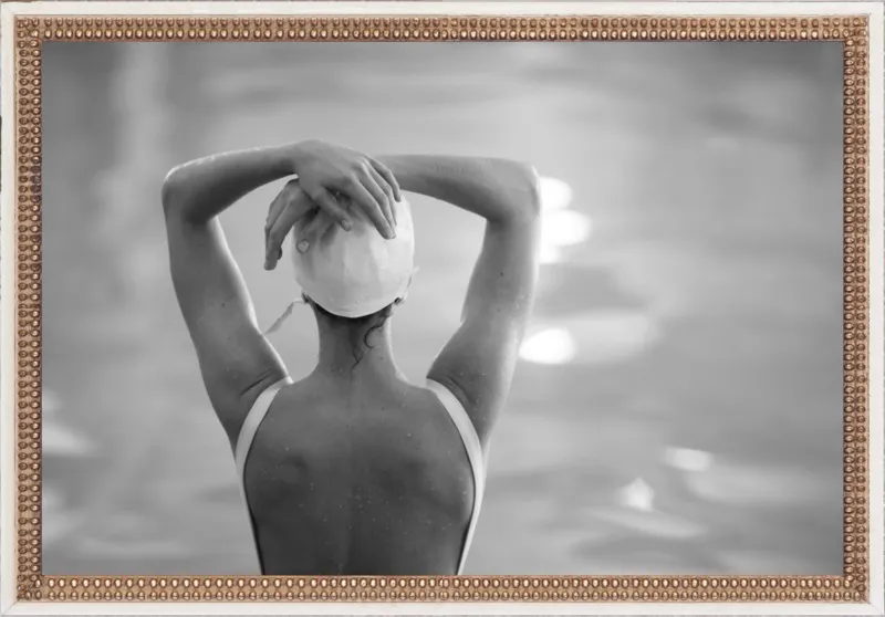Woman Swimmer in a White Cap by Lucy Snowe for Artfully Walls