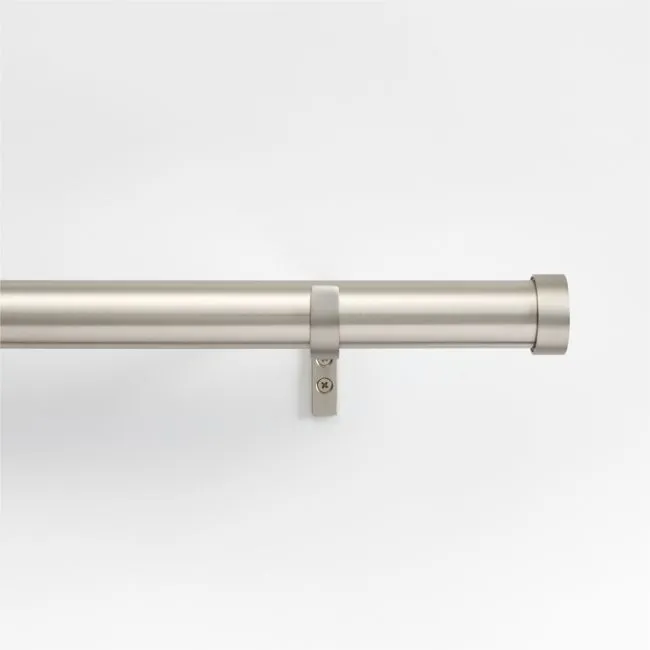 1.5" Brushed Nickel Single Rod 48"-88" with Large Endcap