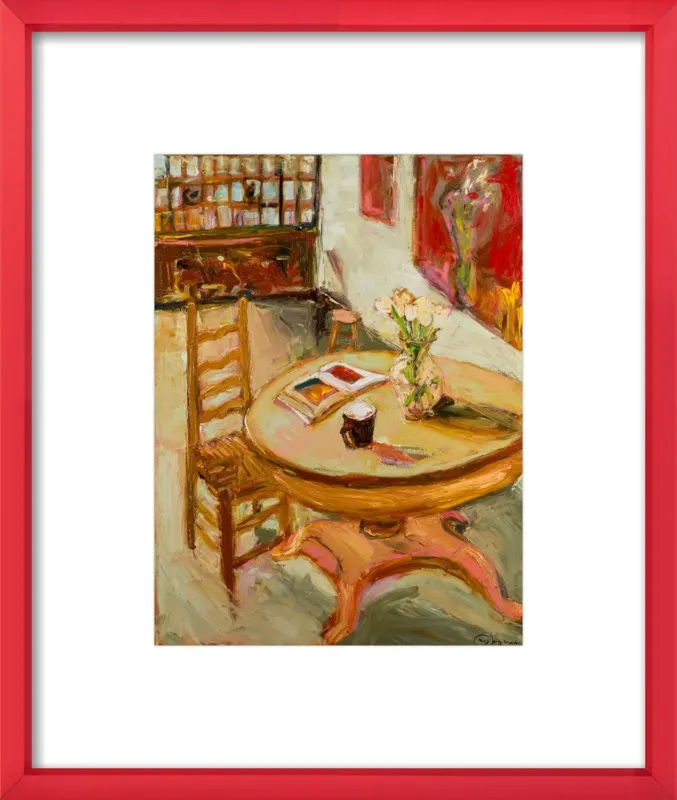 Still Life with open book on table by Ana Guzman for Artfully Walls