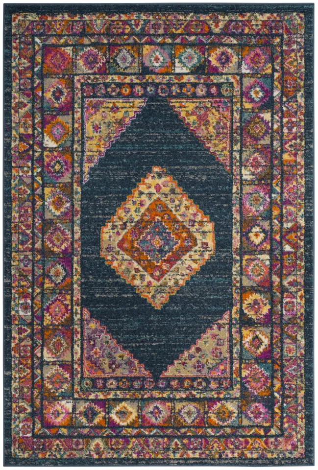 Arlo Home Woven Area Rug, MAD133C, Blue/Fuchsia,  5' 1" X 7' 6"