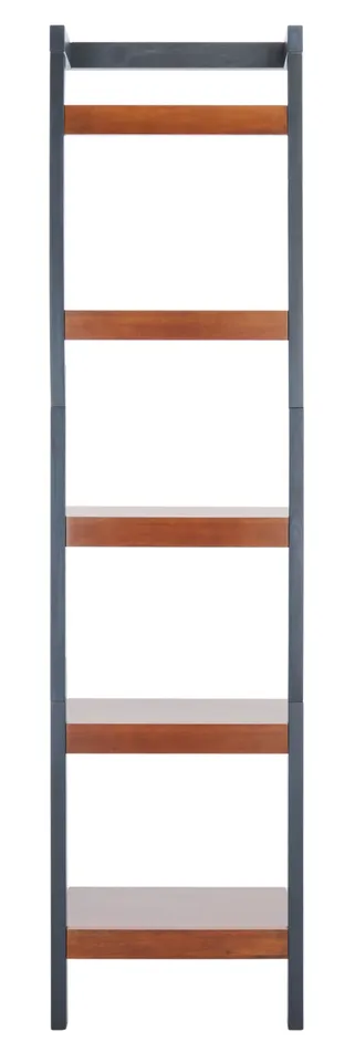 Yassi 5 Tier Leaning Etagere - Honey Brown / Charcoal