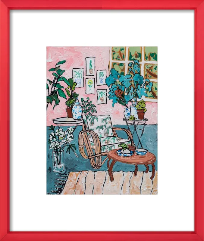 Cane Chair in Tropical Interior by Lara Lee Meintjes for Artfully Walls