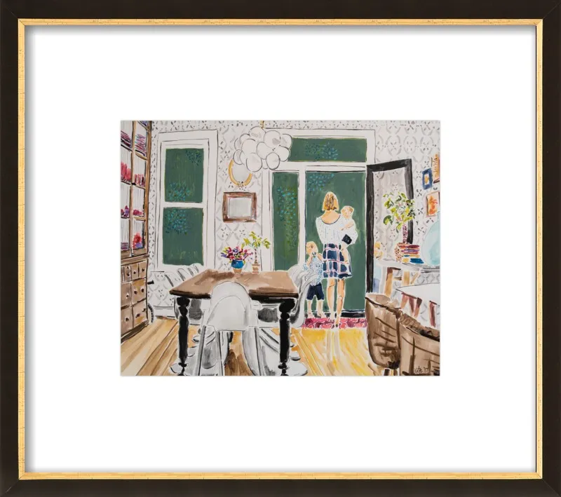 Dining Room with Wallpaper by Kate Lewis for Artfully Walls