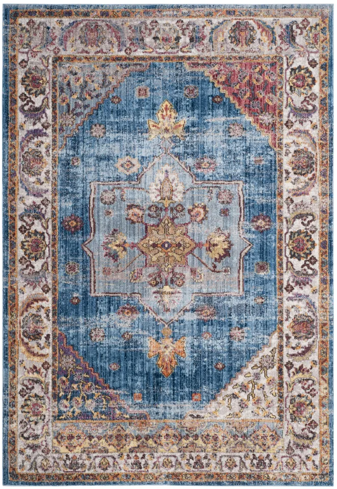 Arlo Home Woven Area Rug, BTL349C, Blue/Ivory,  5' 1" X 7' 6"
