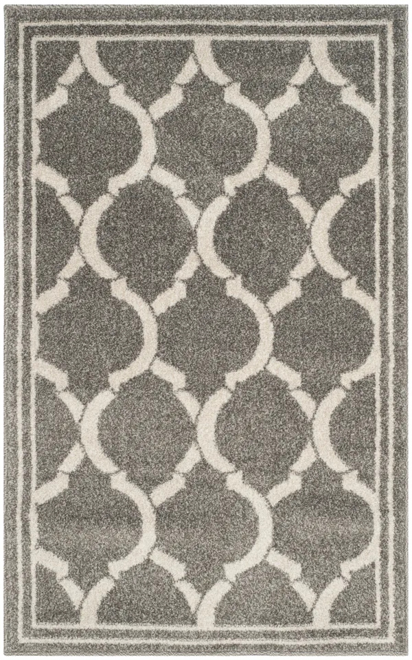 Arlo Home Indoor/Outdoor Woven Area Rug, AMT415R, Dark Grey/Beige,  2' 6" X 4'