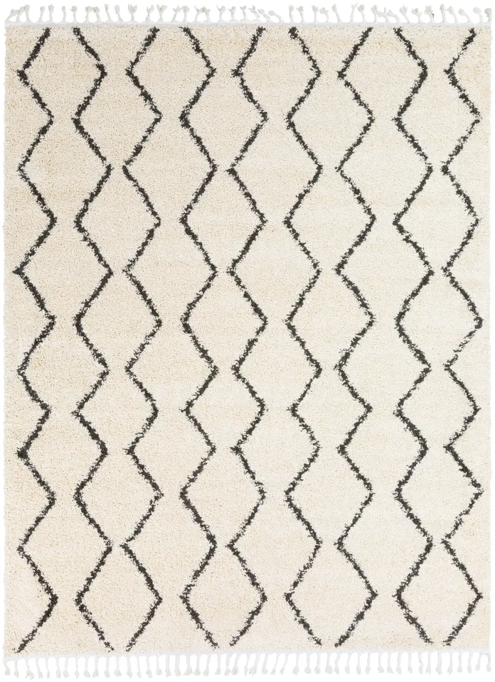Berber Shag Beige Indoor 7'10" x 10'2" Machine Woven Rug
