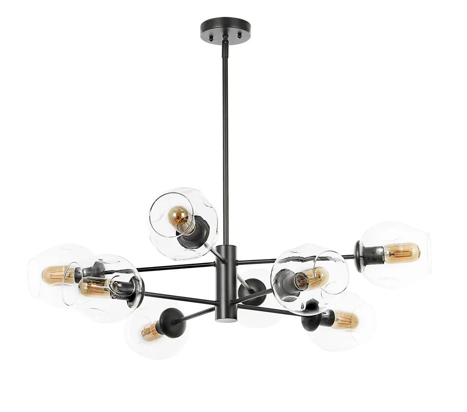 Pythea 8 Light 36.5" Chandelier - Black
