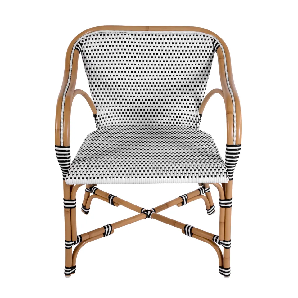 Cliff Black and White Outdoor Arm Chair