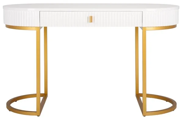 Estella Modern Desk - White/Gold