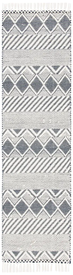 Safavieh Couture Natura Collection Hand Woven Area Rug, Ivory / Charcoal, 2'-3" x 8'