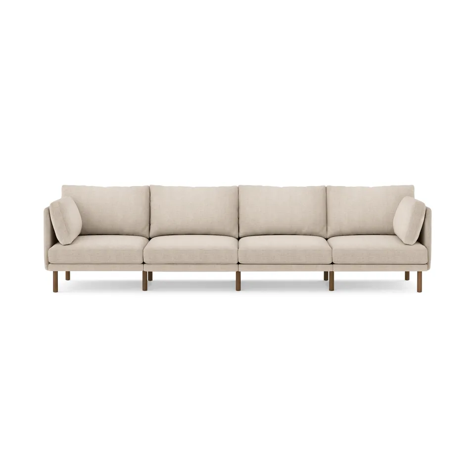 Field 4-Piece Sofa - Oatmeal - Performance Chenille / Walnut - Wood