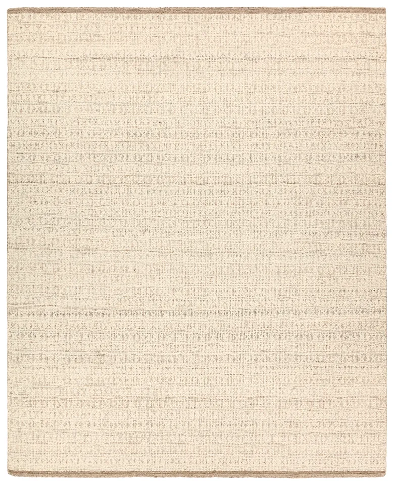 Freda ELZ02 Handmade Solid Ivory Runner Rug (3'x10')