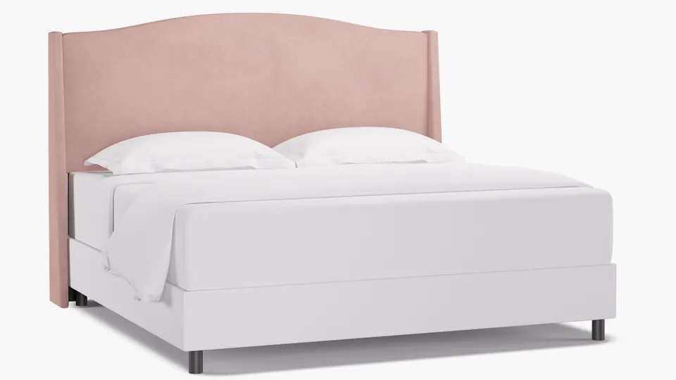 Classic Wingback Headboard, Blush Classic Velvet, King