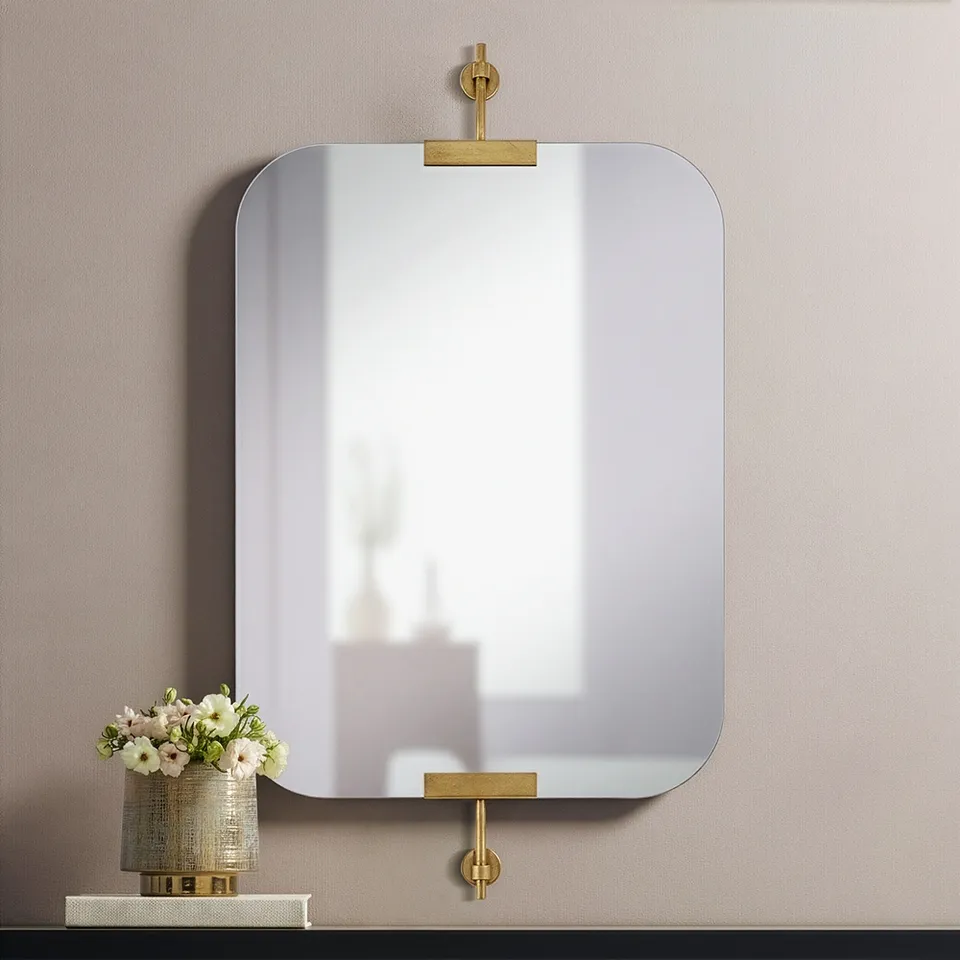 Uttermost Penbrook 24x42" Polished Edge Wall Mirror Warm Gold