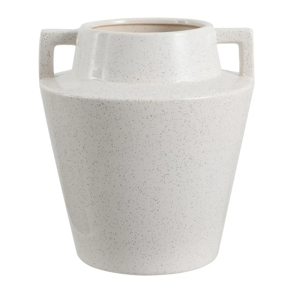 Ema 10.25" Terracotta Vase - Creme